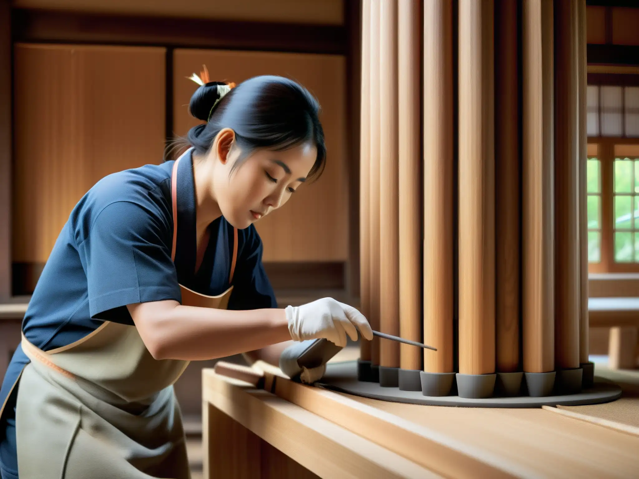 Artesanos japoneses esculpen un misterioso Hitobashira, destacando su aura histórica y cultural