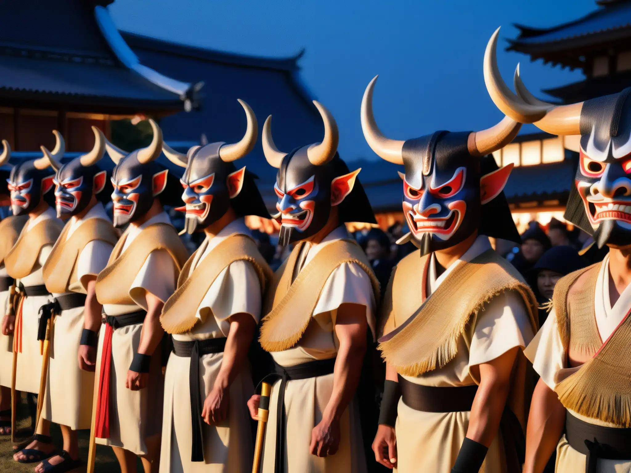 Aterradores demonios del ritual Namahage en Oga, Japón durante Año Nuevo