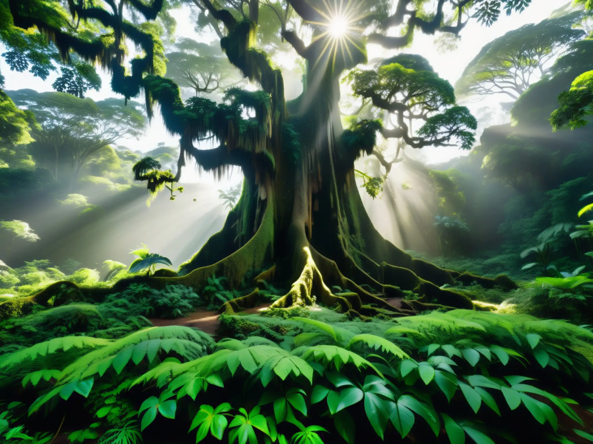 El bosque lluvioso exuberante revela secretos ancestrales del árbol hablador