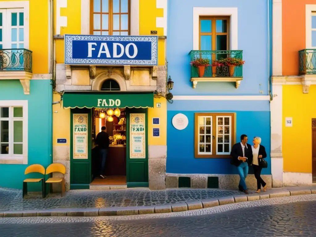 Calles empedradas de Lisboa, edificios coloridos y azulejos