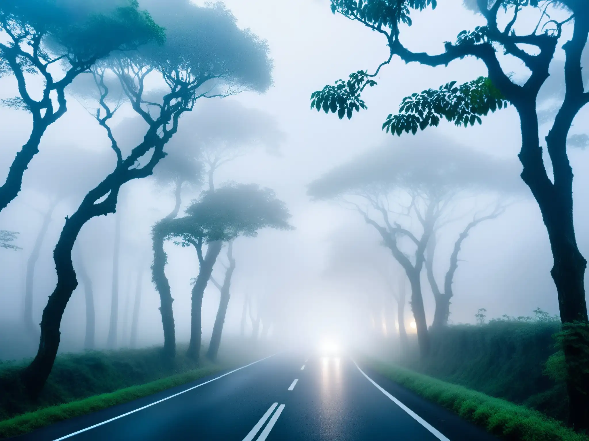 Un camino misterioso en la campiña de Taiwán, con apariciones misteriosas carreteras Taiwán