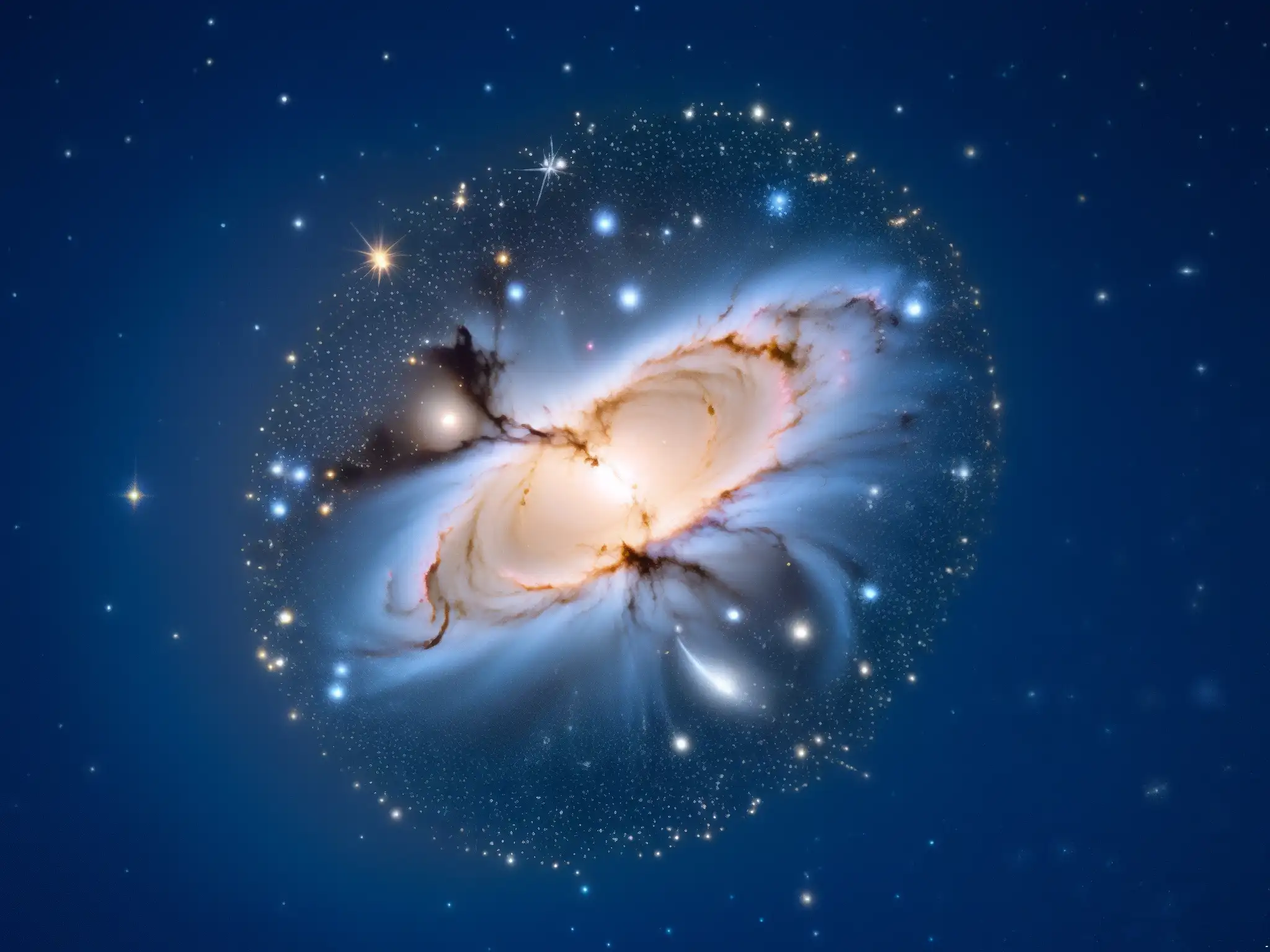 Fotografía de alta resolución de la constelación Cefeo en un cielo estrellado, que muestra el mito Perseo Andromeda