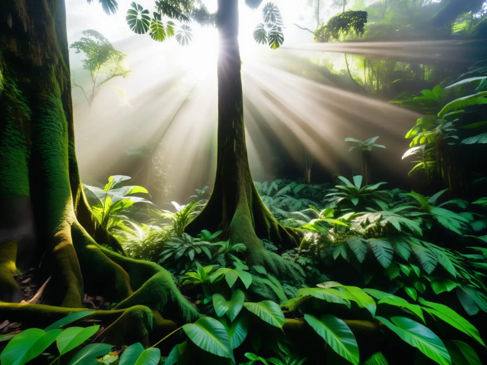 El Chullachaqui en la selva peruana: exuberante vegetación, misterioso guardián entre la densa selva amazónica
