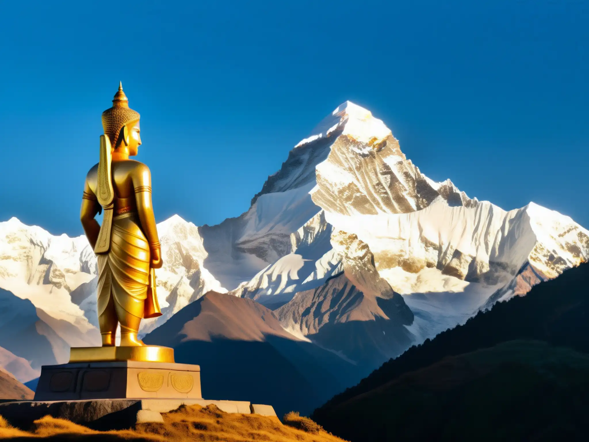 Dama de Blanco, mito de Nepal, custodia las majestuosas montañas del Himalaya al amanecer