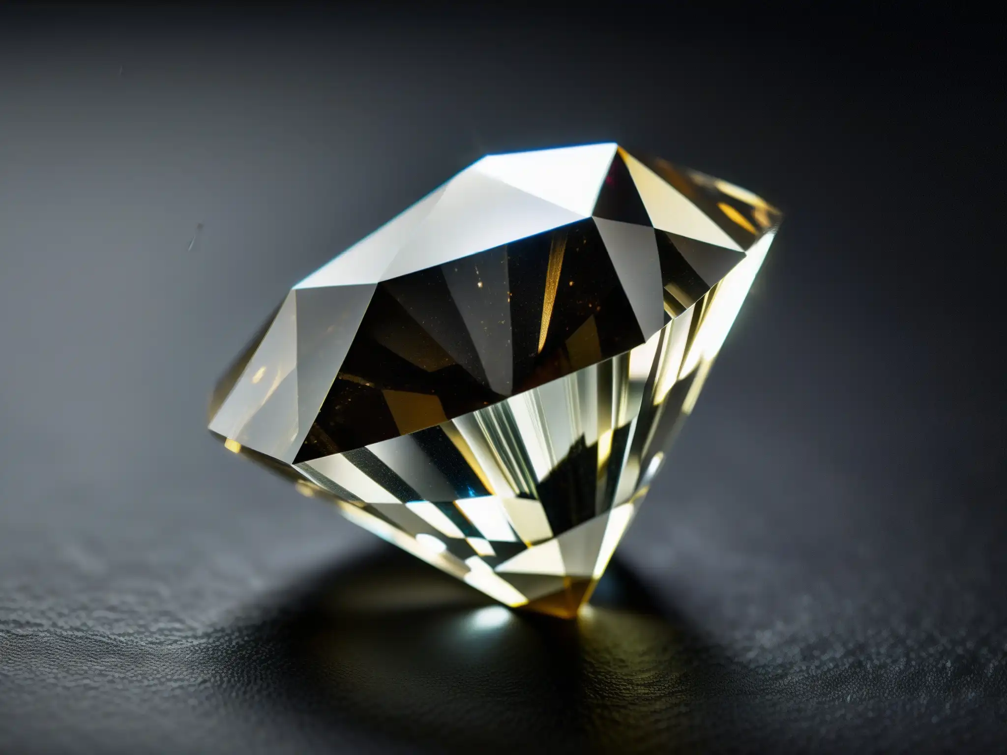 Una deslumbrante imagen de un bruto diamante Golconda, evocando su naturaleza enigmática y legendaria