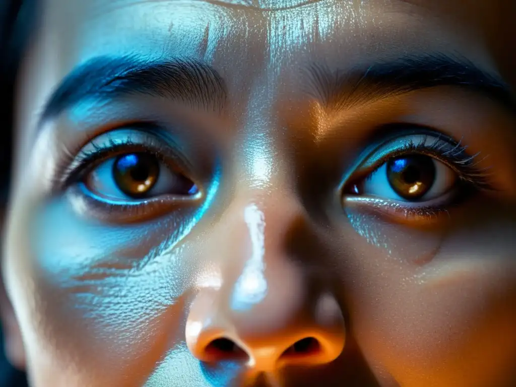 Detallado close-up de una de las misteriosas caras de Bélmez, capturando la textura y expresiones en un fenómeno paranormal