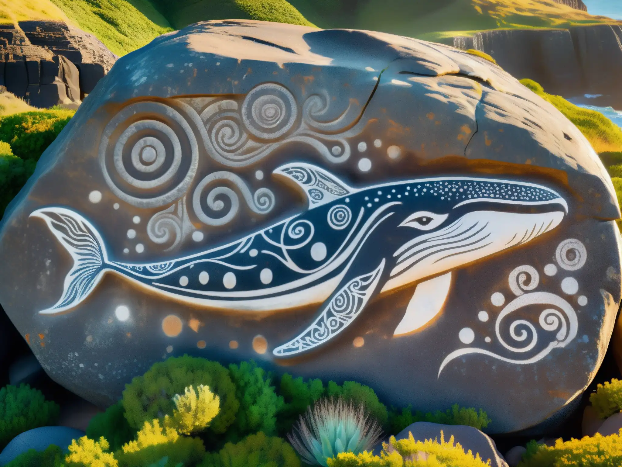Detalle en piedra de ballena antigua en costa de Malabrigo evoca origen y misterio