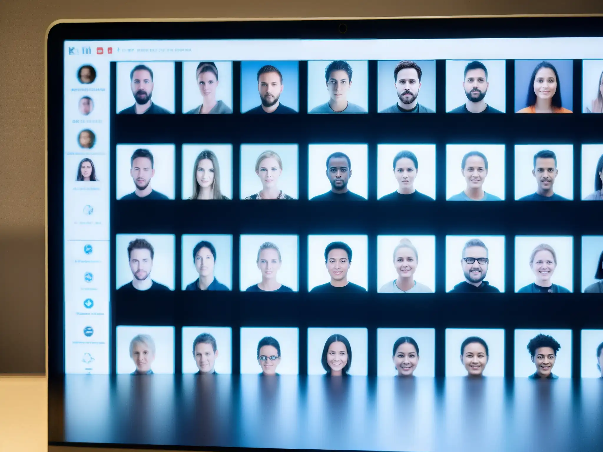 Enigmática desaparición de perfiles en pantalla, evocando misterio digital