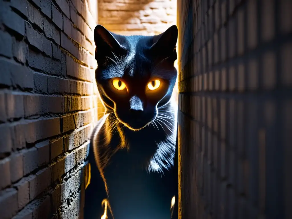 Un enigmático Hombre Leopardo mito leyenda urbana acecha en la oscuridad del callejón, sus ojos brillan con misterio