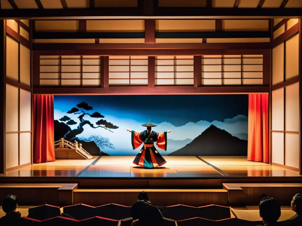 En el escenario del teatro Kabuki japonés, el espíritu vengativo de Oiwa cobra vida en una representación intensa y sobrenatural