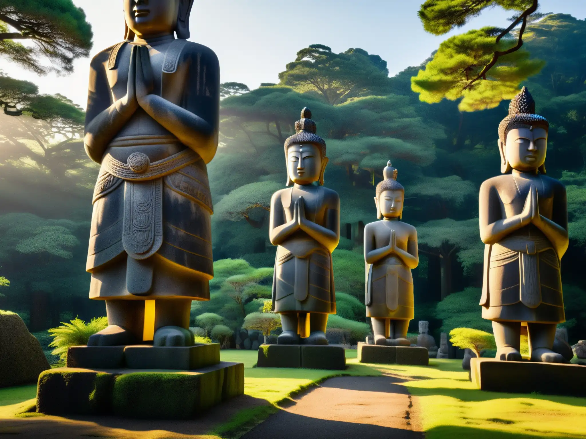 Estatuas Kasajizo: misterio y reverencia en un claro del bosque