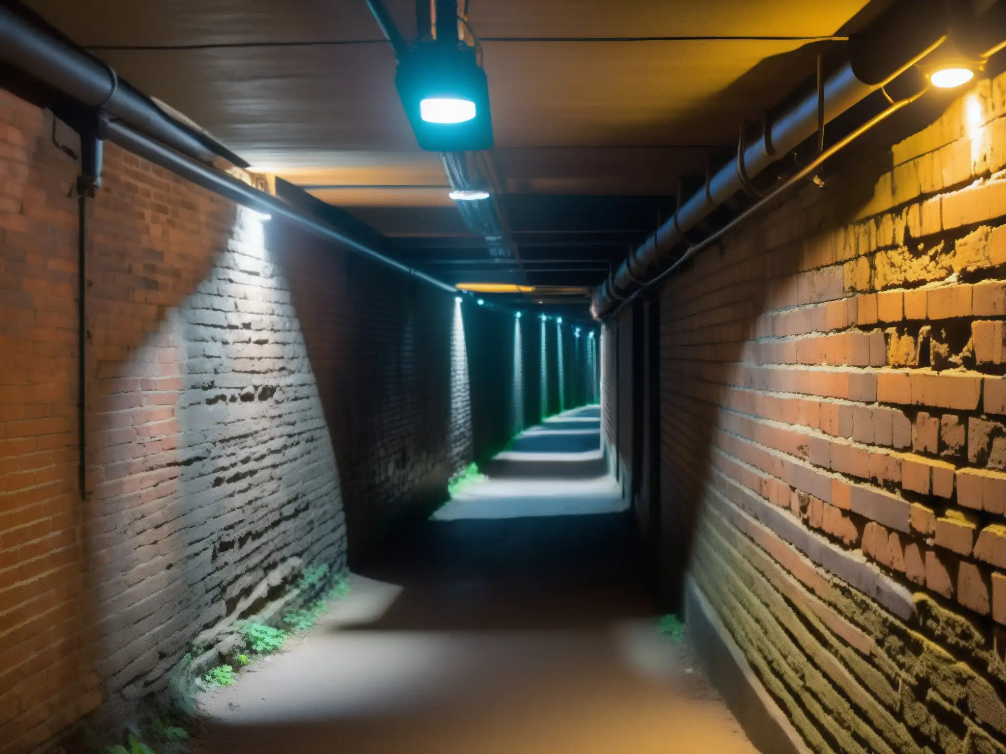Exploración en los Túneles perdidos Universidad Dalhousie: pasadizos estrechos, muros de ladrillo, luces titilantes, misterio y aventura
