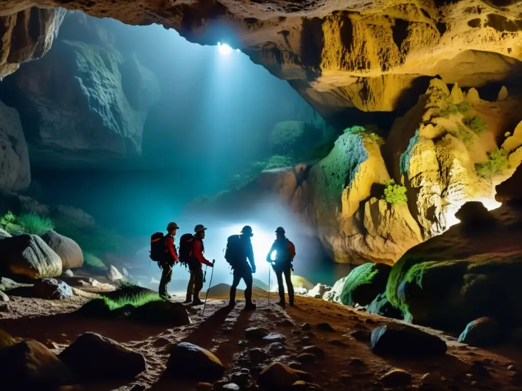 Exploradores se preparan para adentrarse en la misteriosa cueva de Mallorca, entre formaciones rocosas antiguas