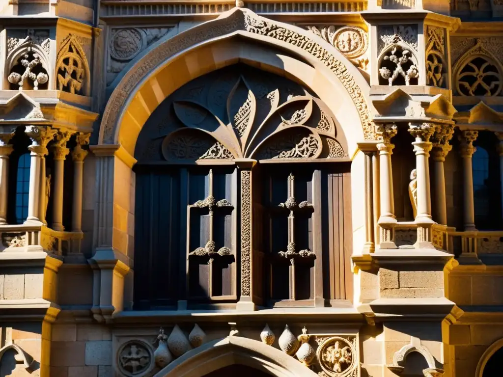 La fachada tallada de la Cámara Santa de Oviedo, bañada por la luz solar, revela su impresionante leyenda Cámara Santa Oviedo