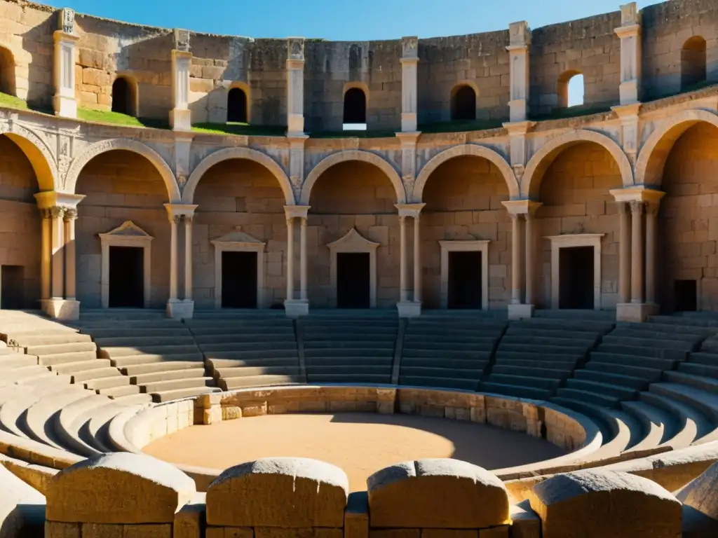 Fantasmas y misterio en el teatro romano de Mérida: la belleza enigmática de las antiguas ruinas y la figura espectral que emerge