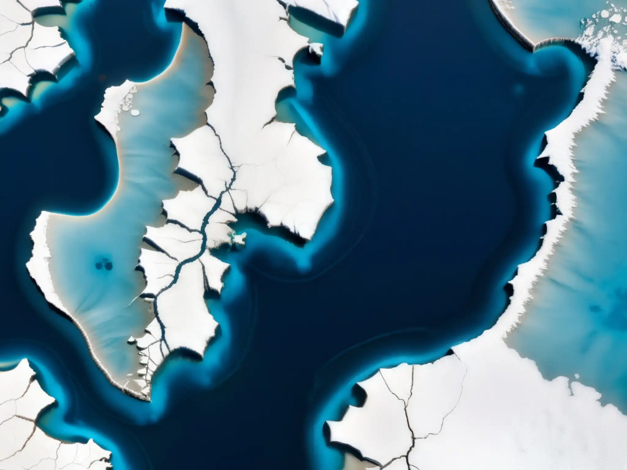 Imagen impactante del deshielo en el Ártico, mostrando la fragilidad del hielo polar y su impacto en el clima