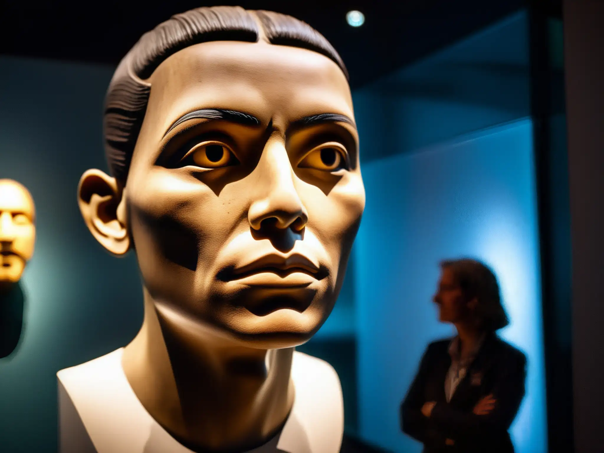 La imagen muestra la inquietante cabeza parlante en exhibición en el Museo de Ottawa