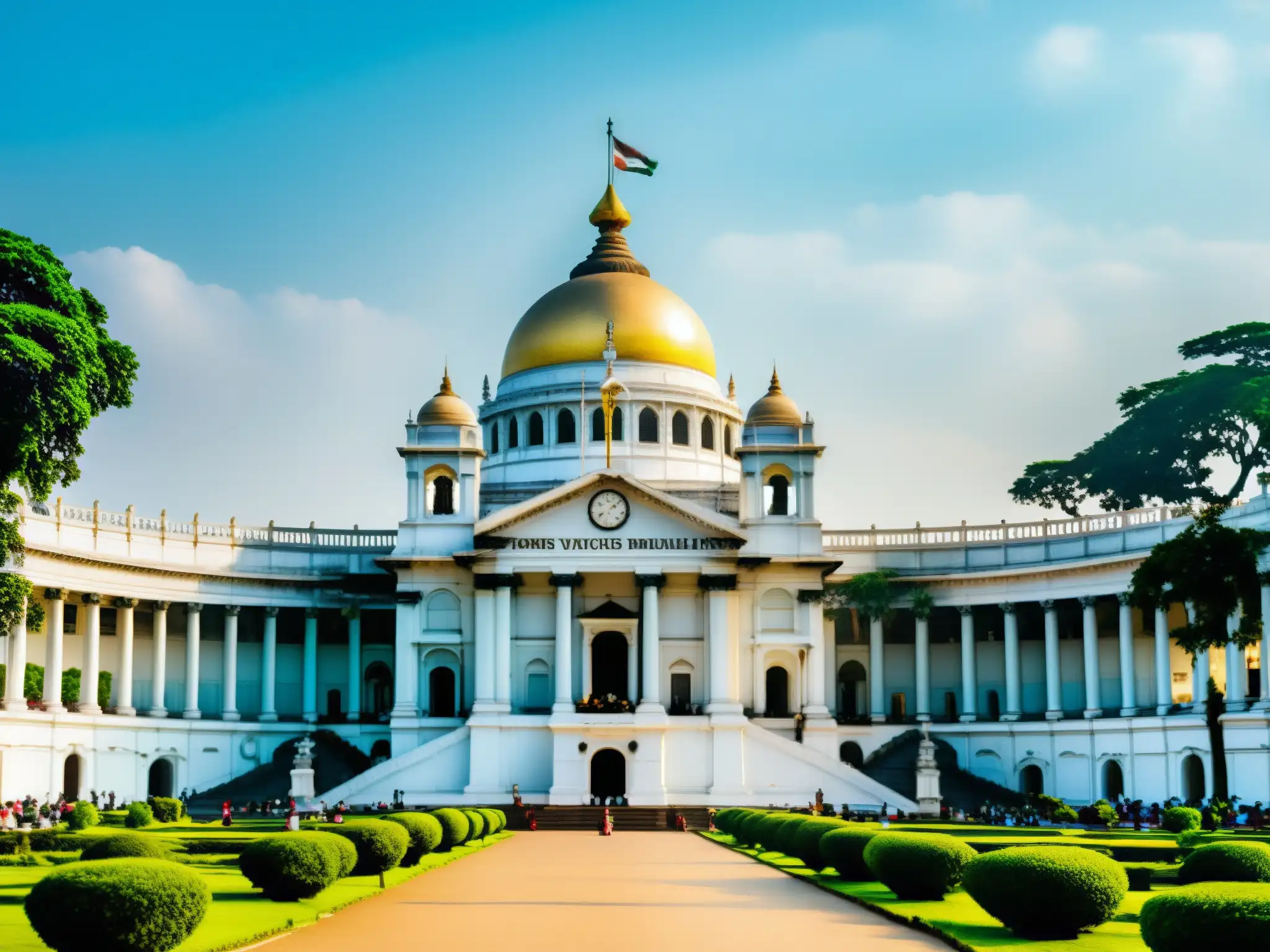 Una impresionante fotografía documental de alta resolución del icónico Victoria Memorial en Kolkata, India