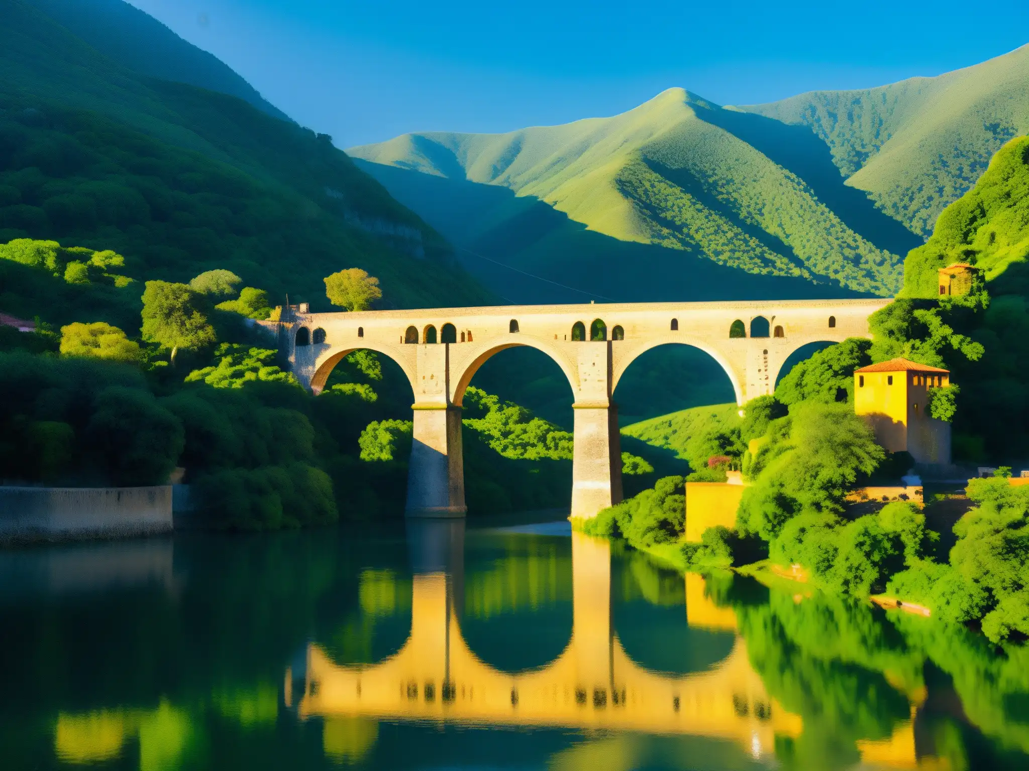 El legendario Puente de Metlac se yergue majestuoso entre montañas verdes, bañado por la cálida luz del sol
