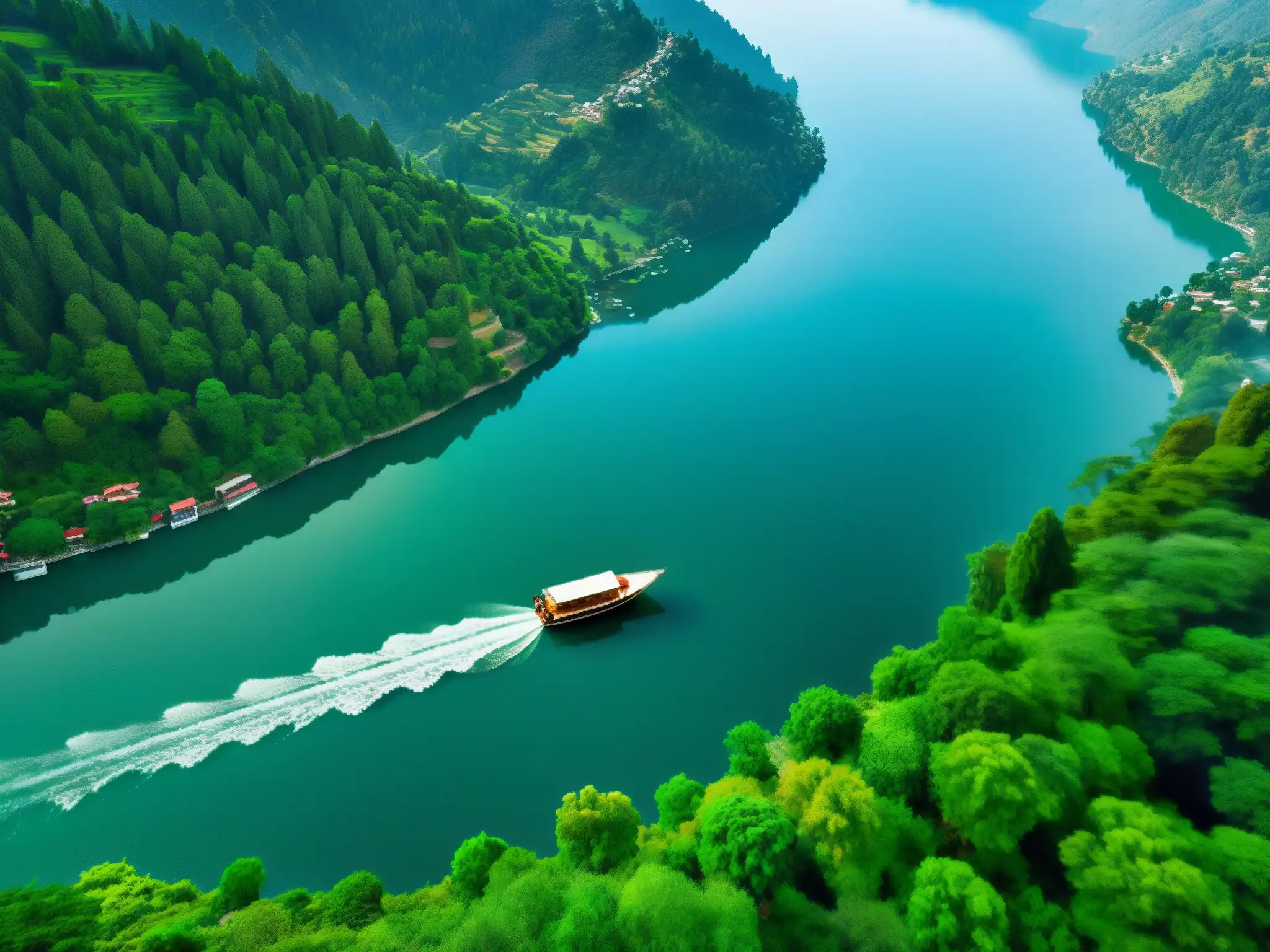 Misterio y serenidad en la imagen de la legendaria dama del lago Nainital, reflejando su belleza en el agua cristalina