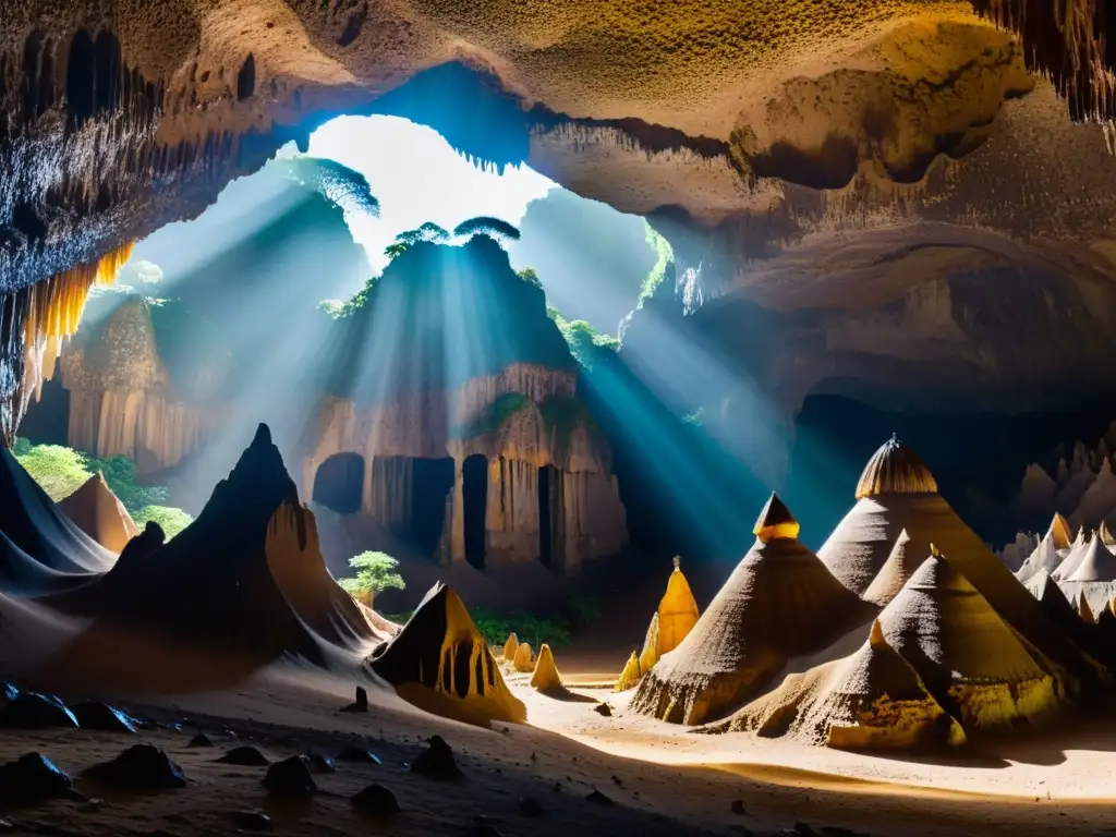 Explora la misteriosa belleza subterránea de las cuevas encantadas de Tanzania, con sus formaciones rocosas y juegos de luz y sombra