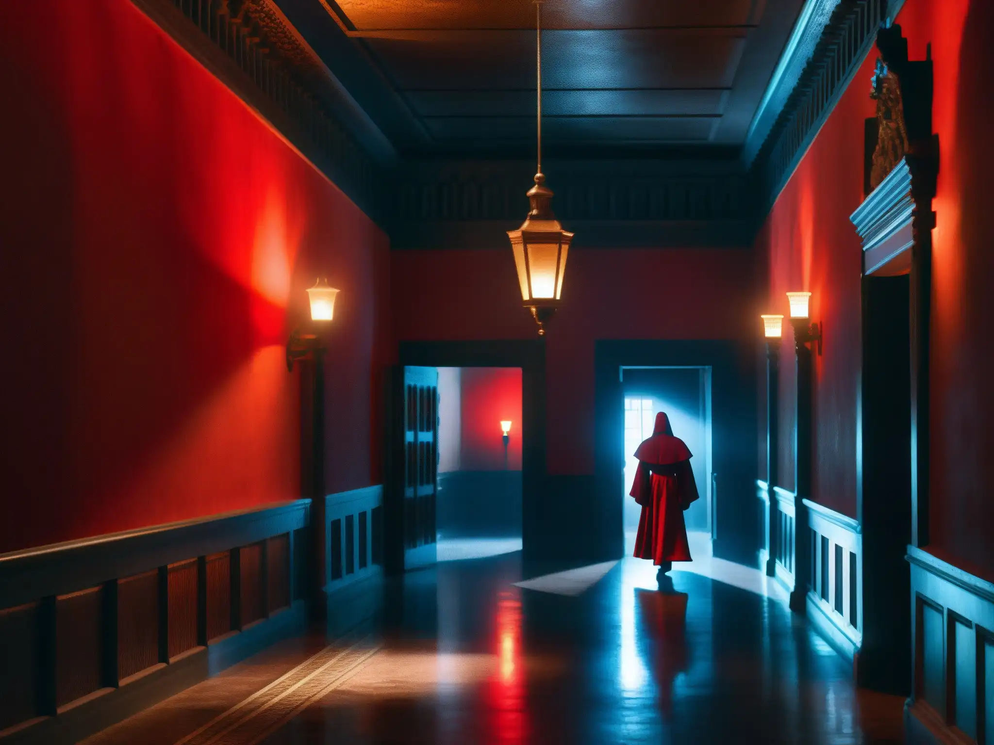 La misteriosa Dama de rojo atraviesa los corredores del Palacio San Francisco, creando una atmósfera intrigante y paranormal