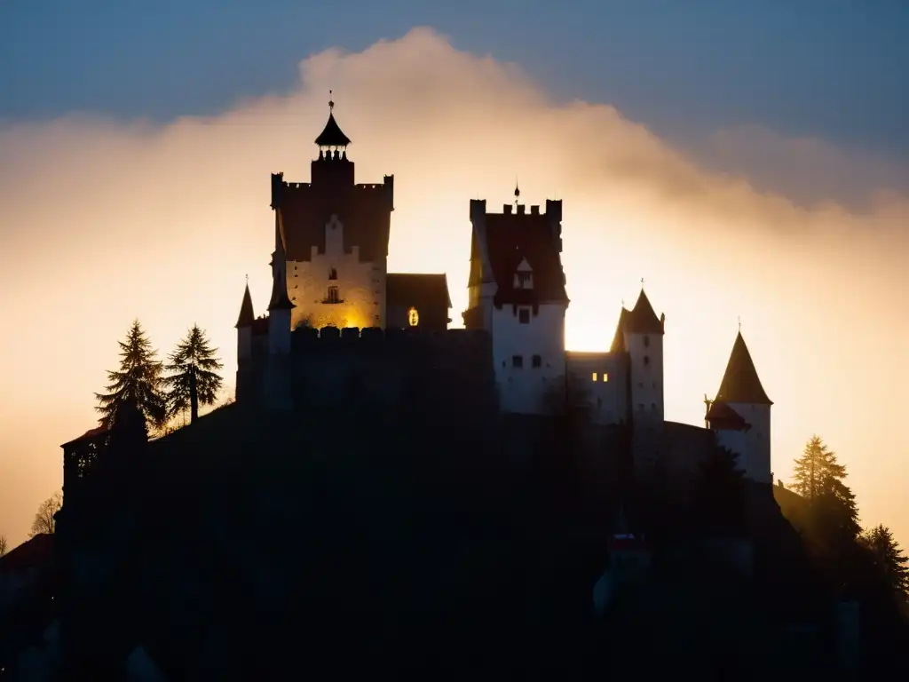 La misteriosa silueta del Castillo de Bran, envuelta en densa niebla al amanecer, evoca el origen de leyendas urbanas Drácula