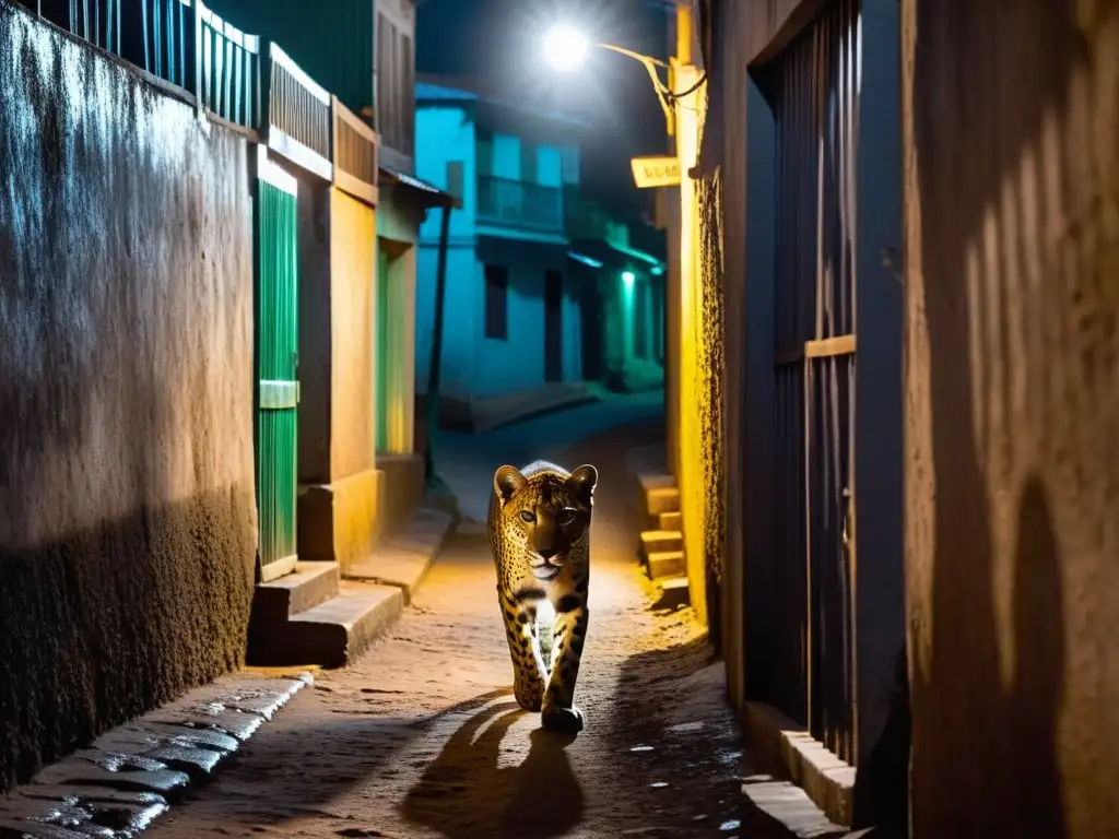 Un misterioso Hombre Leopardo acecha en las sombrías calles de Sierra Leona, evocando una sensación de inquietud y misterio