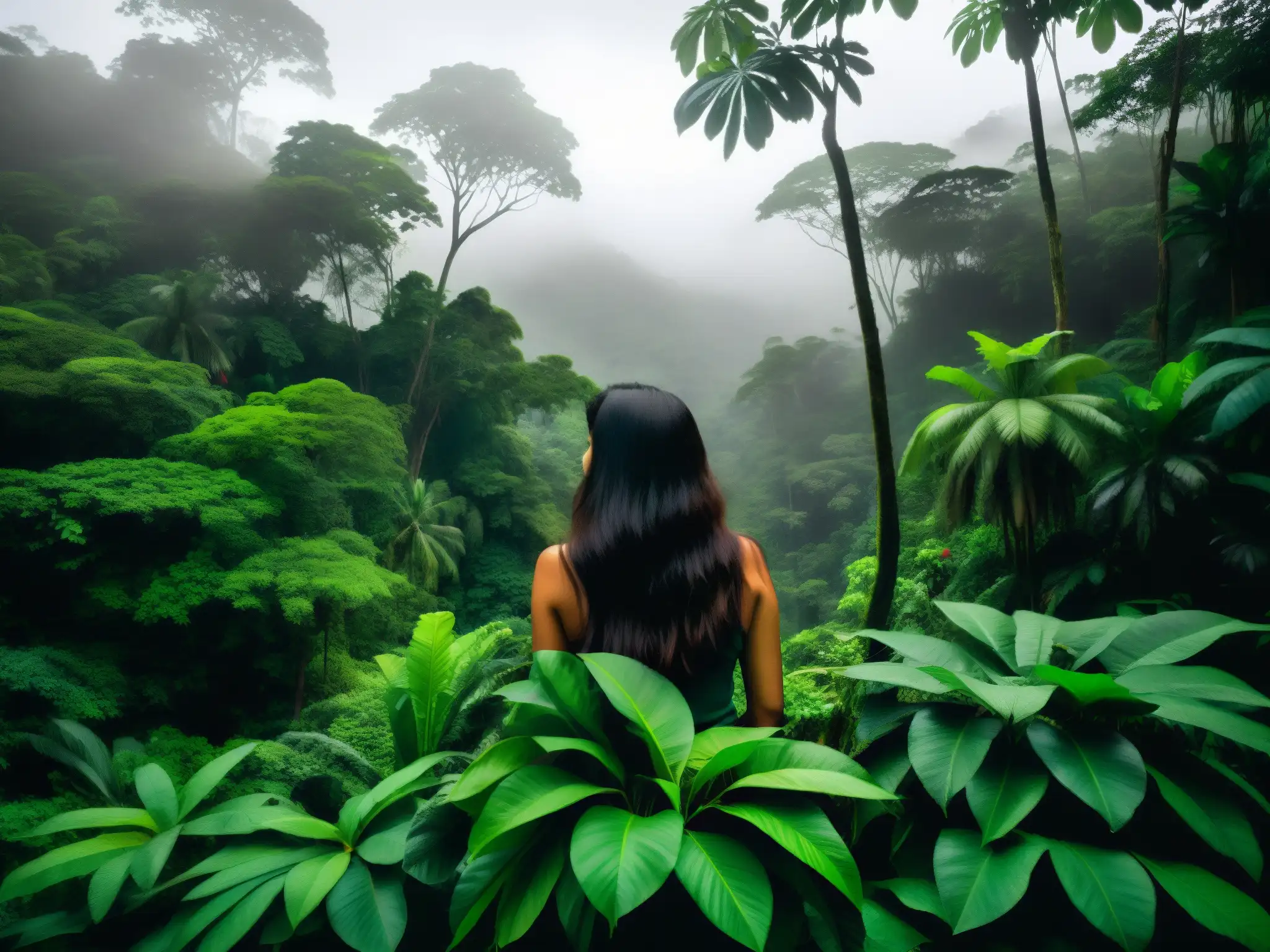 Un misterioso ser con ojos penetrantes entre la frondosa selva colombiana