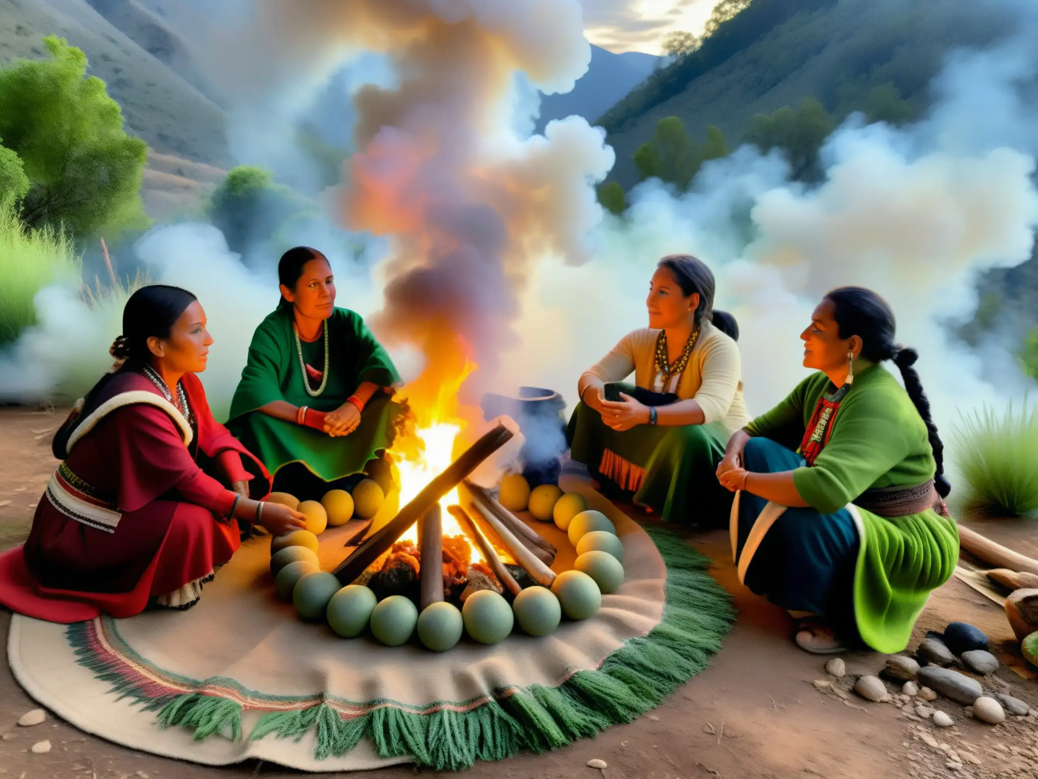 Mujeres indígenas realizan rituales de hechicería en la misteriosa sierra neoleonesa, entre la neblina y el fuego