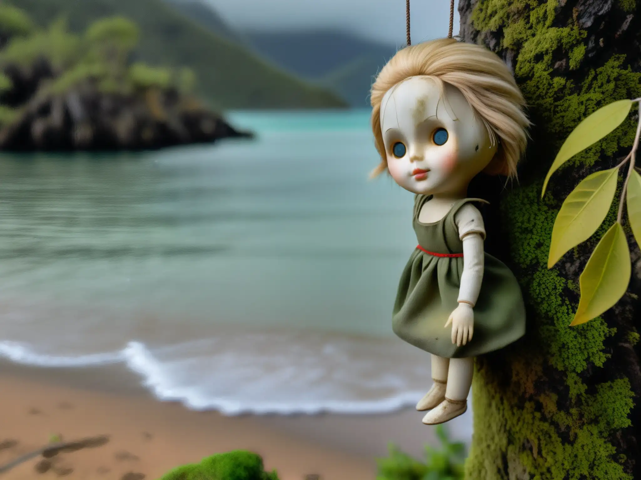 Muñeca colgando de árbol en misteriosa isla de muñecas Xochimilco