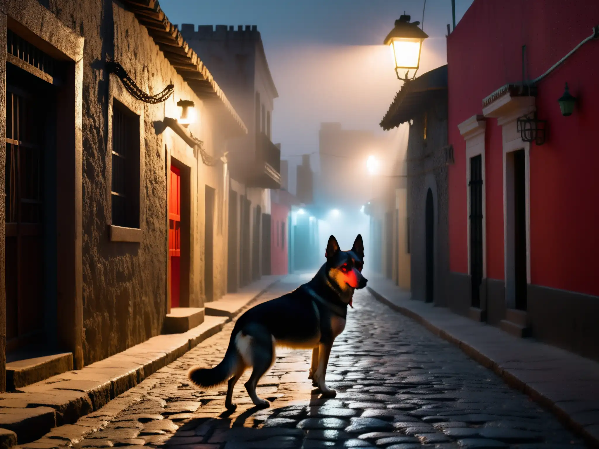 En una noche mexicana, un Cadejo protector presagia muerte en la neblina de las calles
