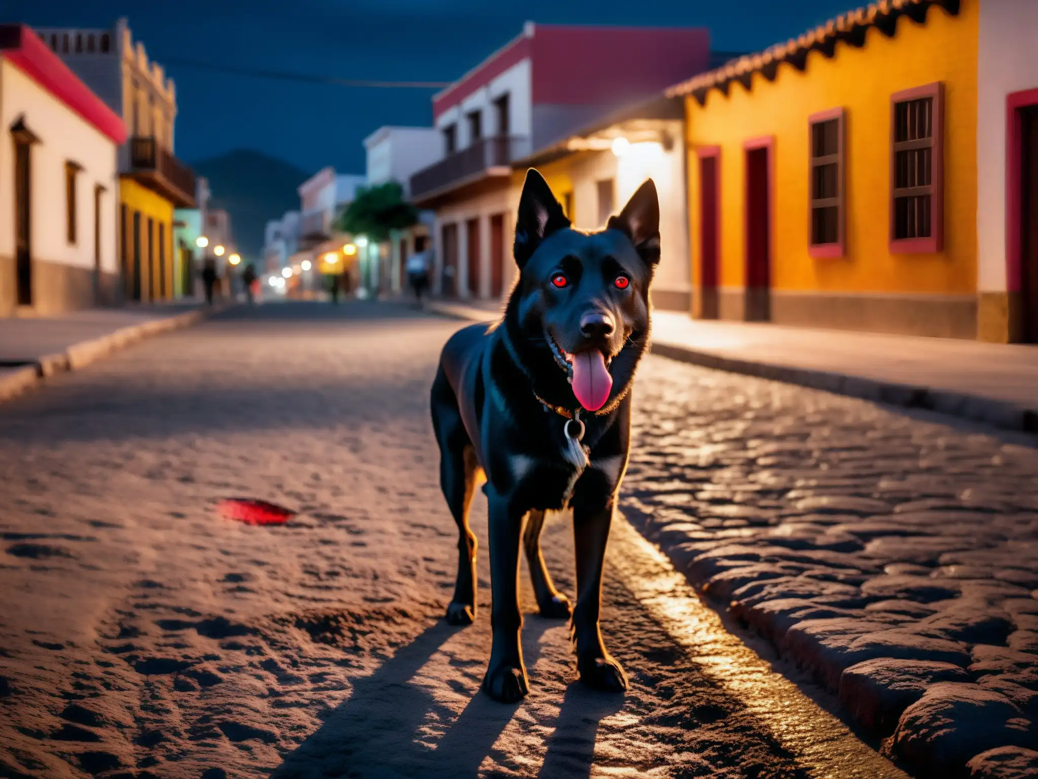En una oscura calle de México, un Cadejo protector enfrenta presagios de muerte en las noches