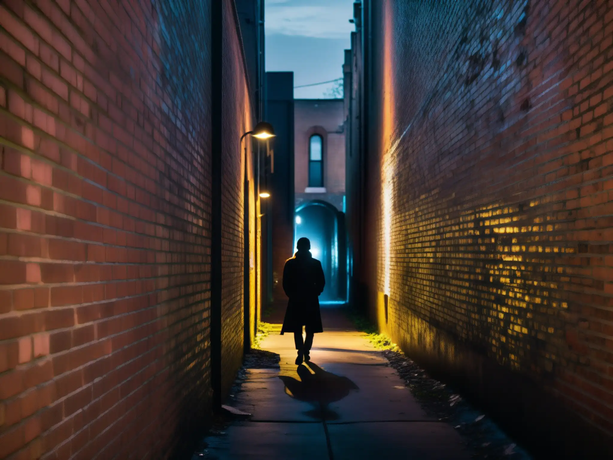 En la oscuridad del callejón, El Hombre Delgado acecha entre grafitis