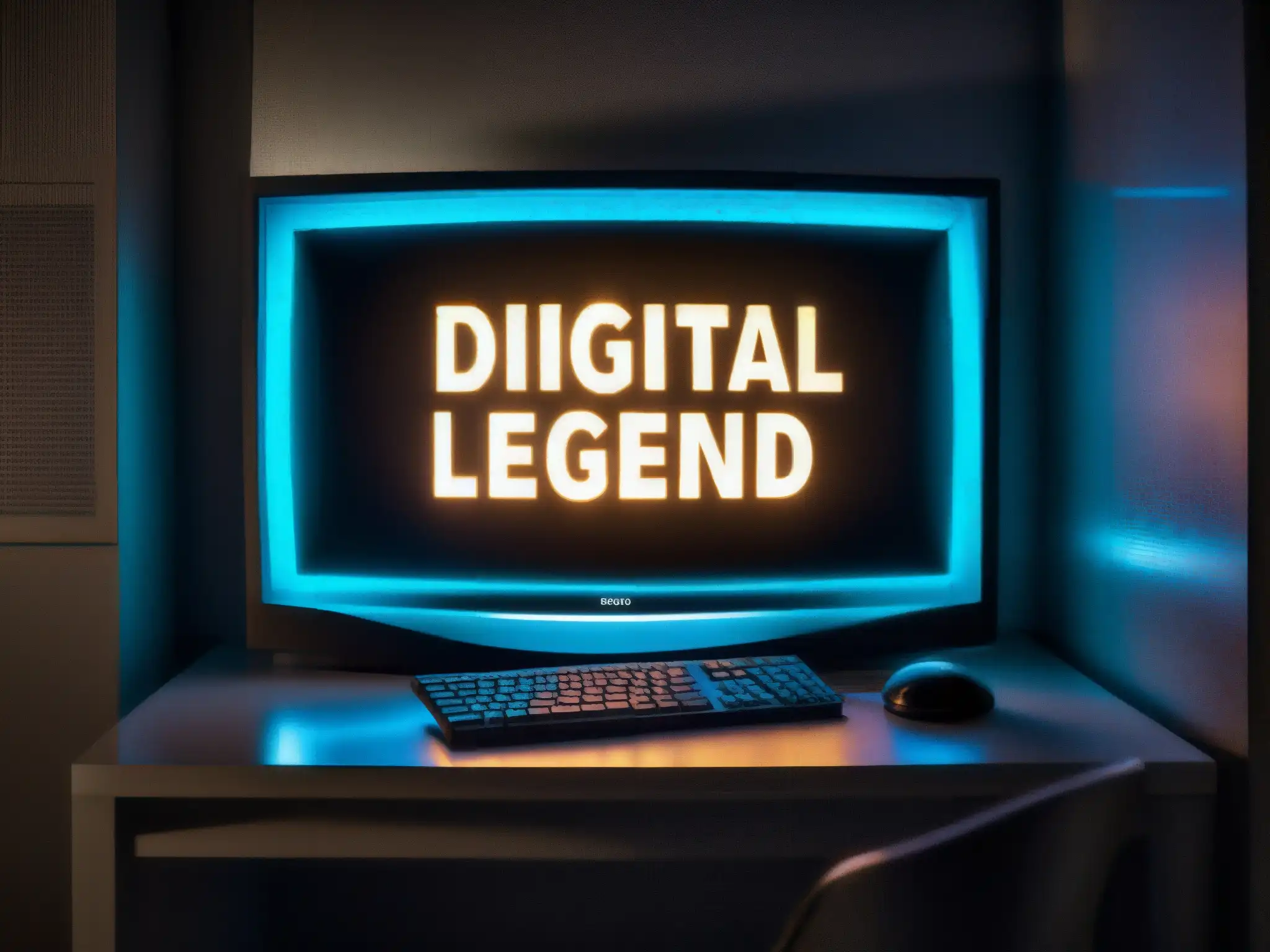 Una pantalla de computadora iluminada en una habitación tenue muestra una inquietante leyenda urbana digital
