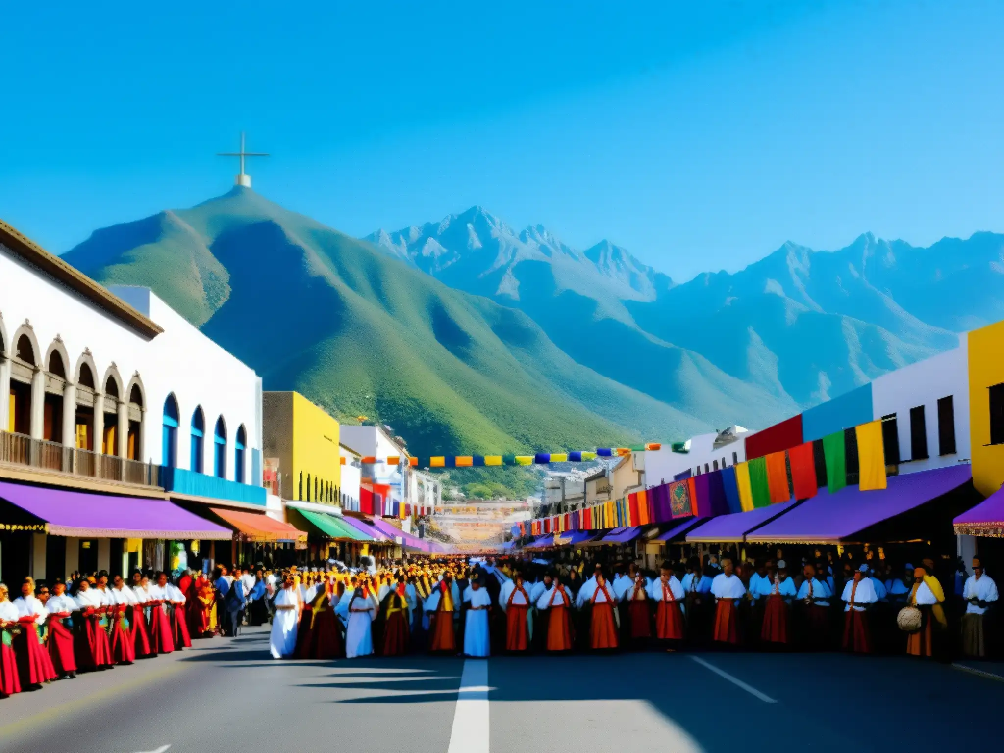 Procesiones coloridas en Monterrey durante Semana Santa, con la mística de los Judíos Errantes y las icónicas montañas al fondo