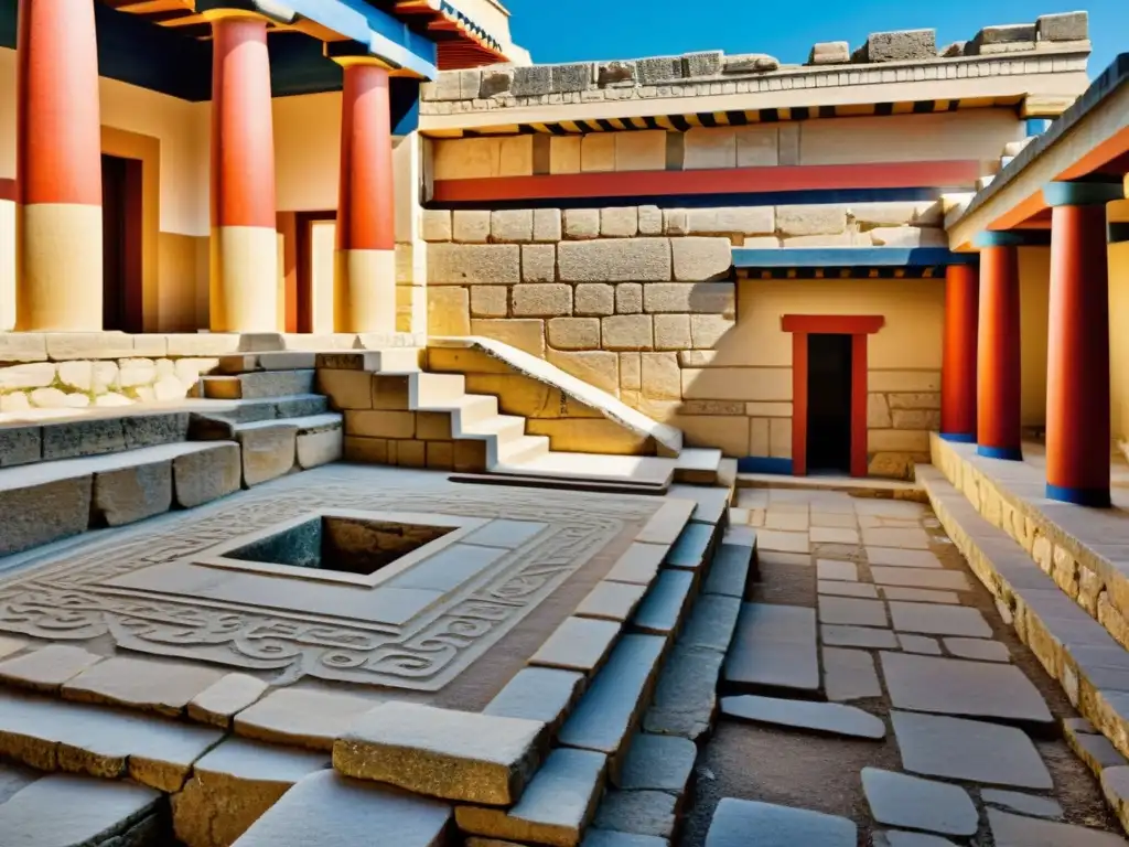 Ruinas del Palacio de Knossos en Creta, con el laberinto y el origen del mito del Minotauro