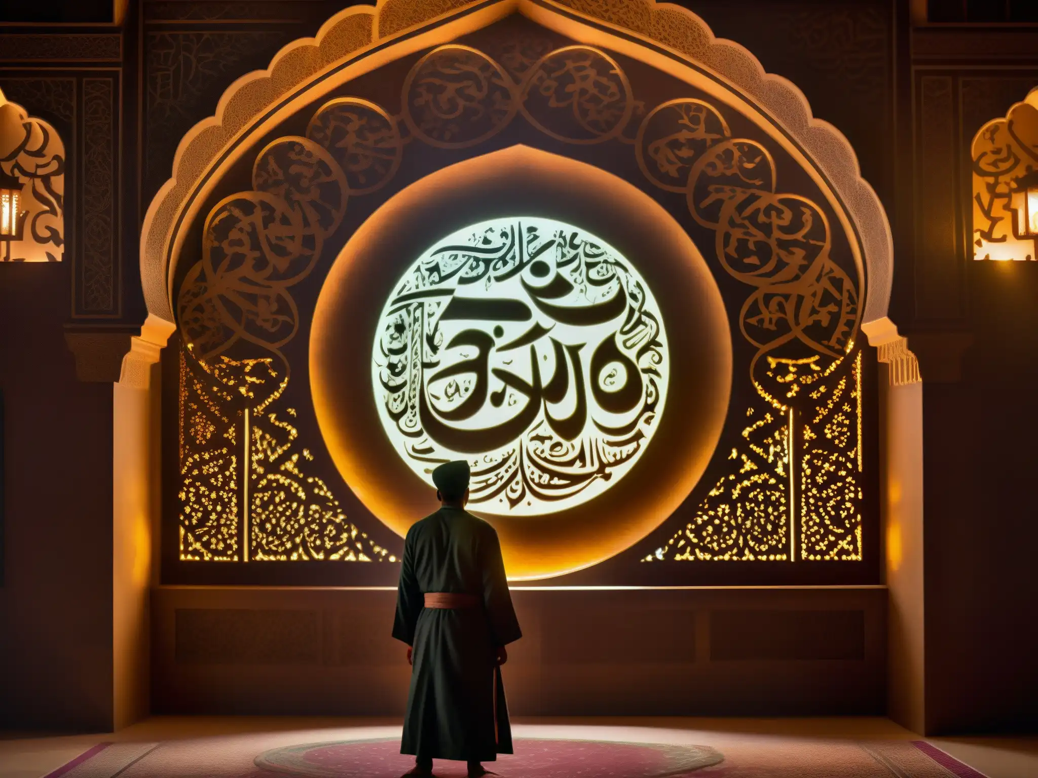 Una sala con caligrafía islámica y la presencia misteriosa de un Jinn en el Islam del sur