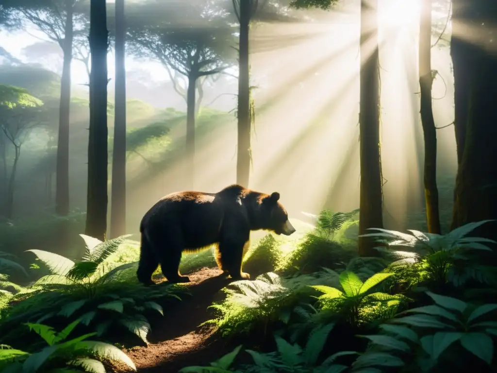Selva densa y misteriosa en Kenia con el Origen del mito del Nandi Bear, creando una atmósfera de suspenso e intriga