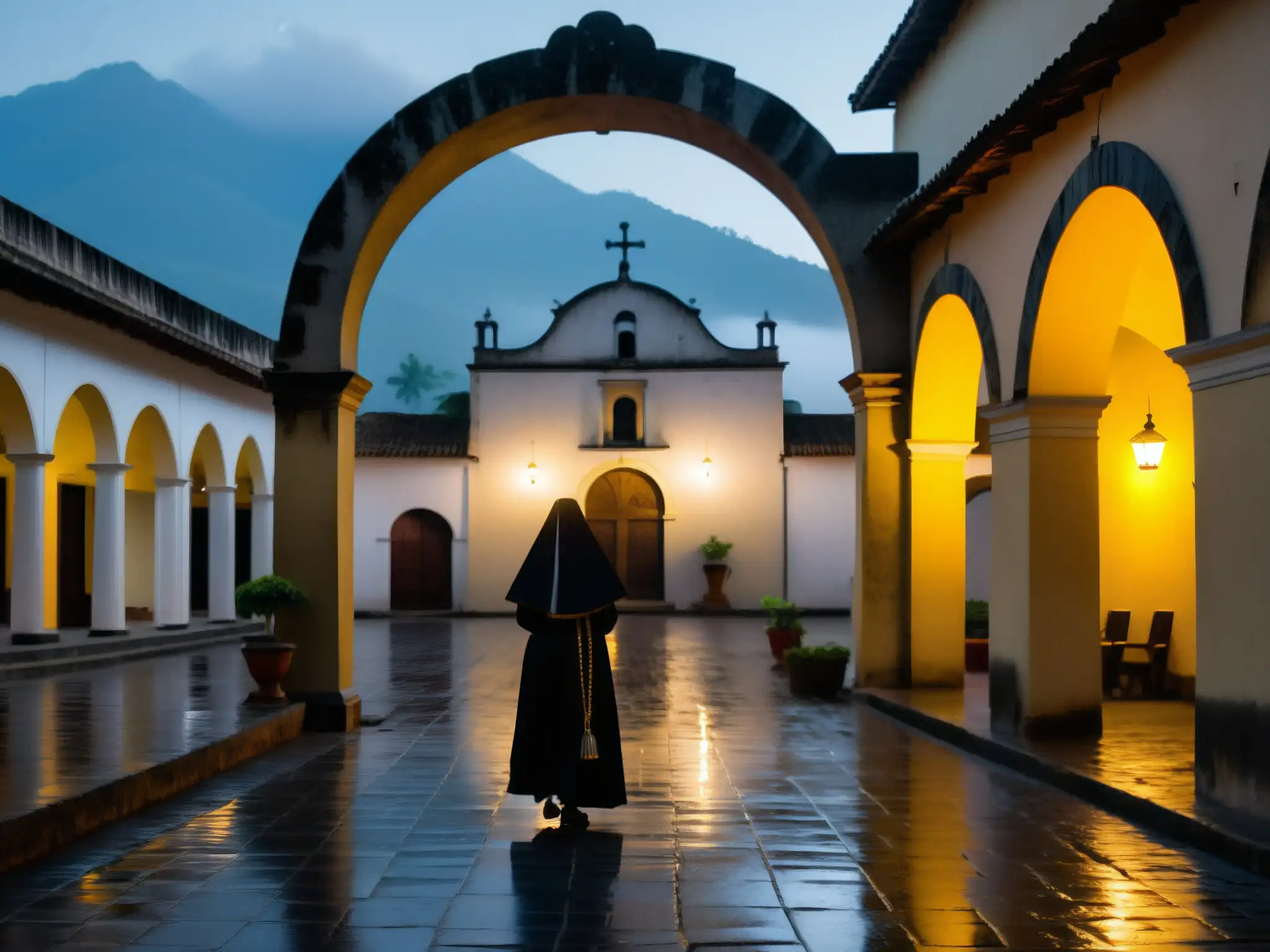 Silueta de la Monja Blanca en Antigua Guatemala, envuelta en misterio y leyenda