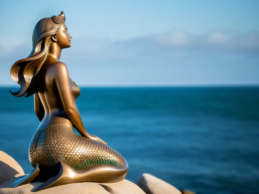 La Sirena de Copenhague, una escultura de bronce, muestra la eterna historia de amor con su mirada al mar