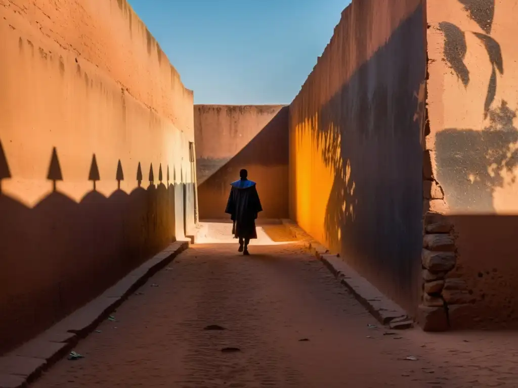En la sombría callejuela de Niamey, Níger, se yergue la figura del Ladrón de Sombras, evocando misterio y leyenda urbana