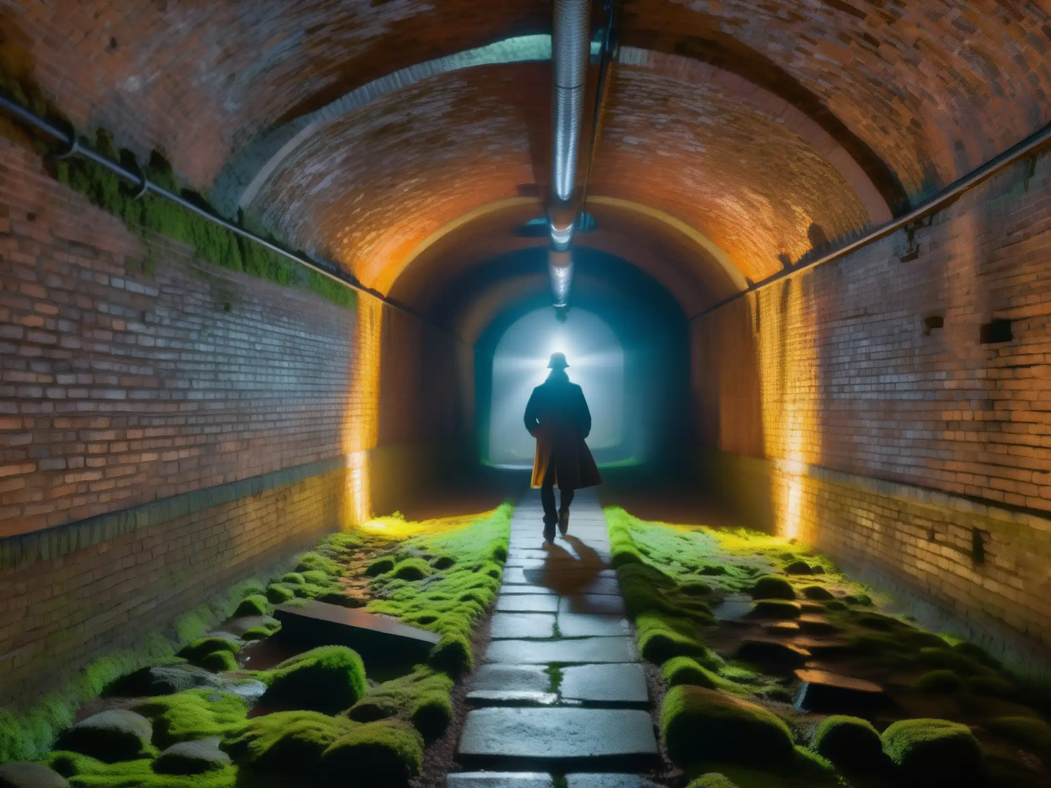 Explorando los túneles subterráneos de Portland, la luz tenue revela la historia oculta entre muros de ladrillo cubiertos de musgo