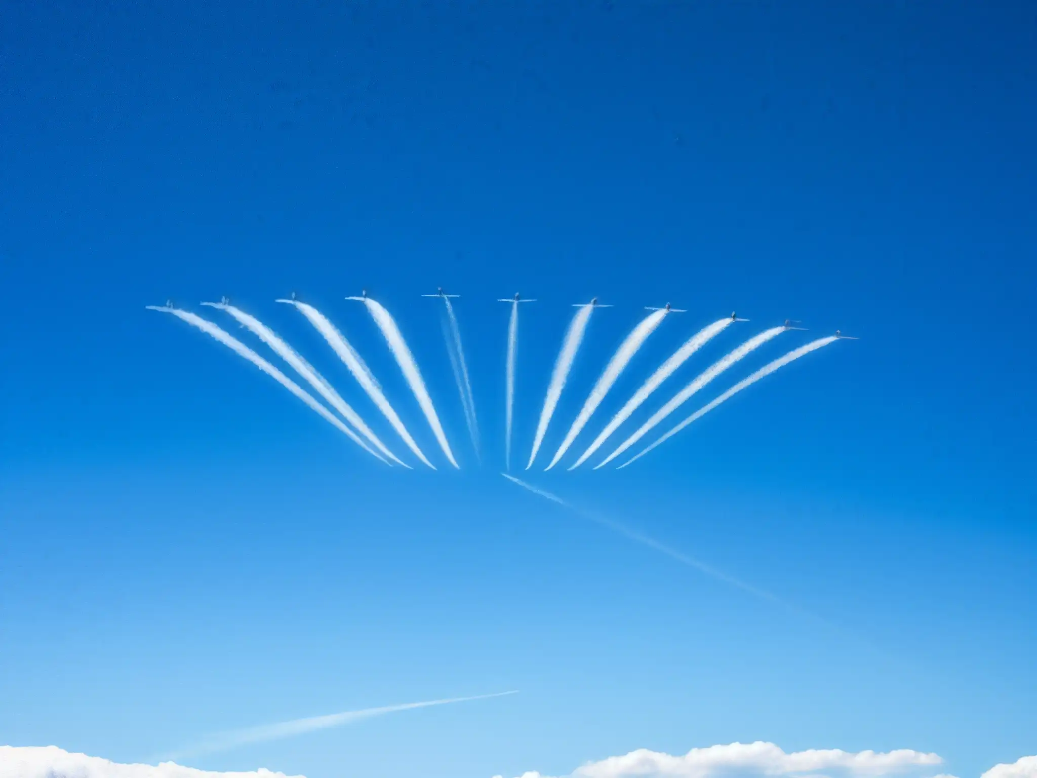 Vapor de avión cruza el cielo azul, desencadenando mitos y leyendas urbanas sobre chemtrails análisis