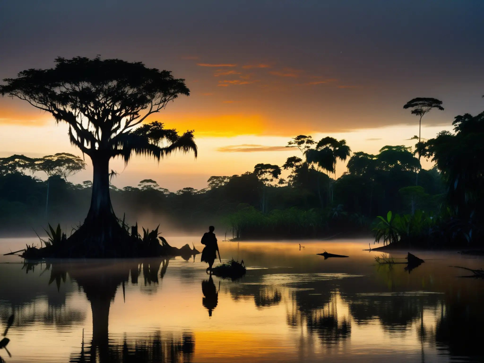 La verdad detrás de la leyenda del Hombre Caimán emerge en el misterioso atardecer del Amazonas