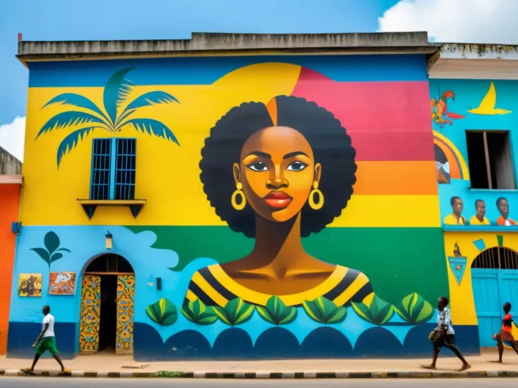 Vibrante arte callejero en Abiyán, Costa de Marfil, contando relatos urbanos de la comunidad