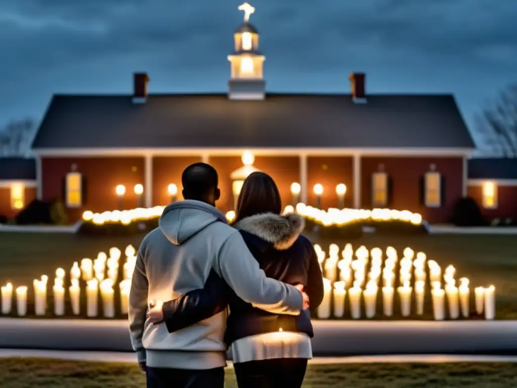 Vigilia a la luz de las velas en la escuela Sandy Hook, con la comunidad unida en luto