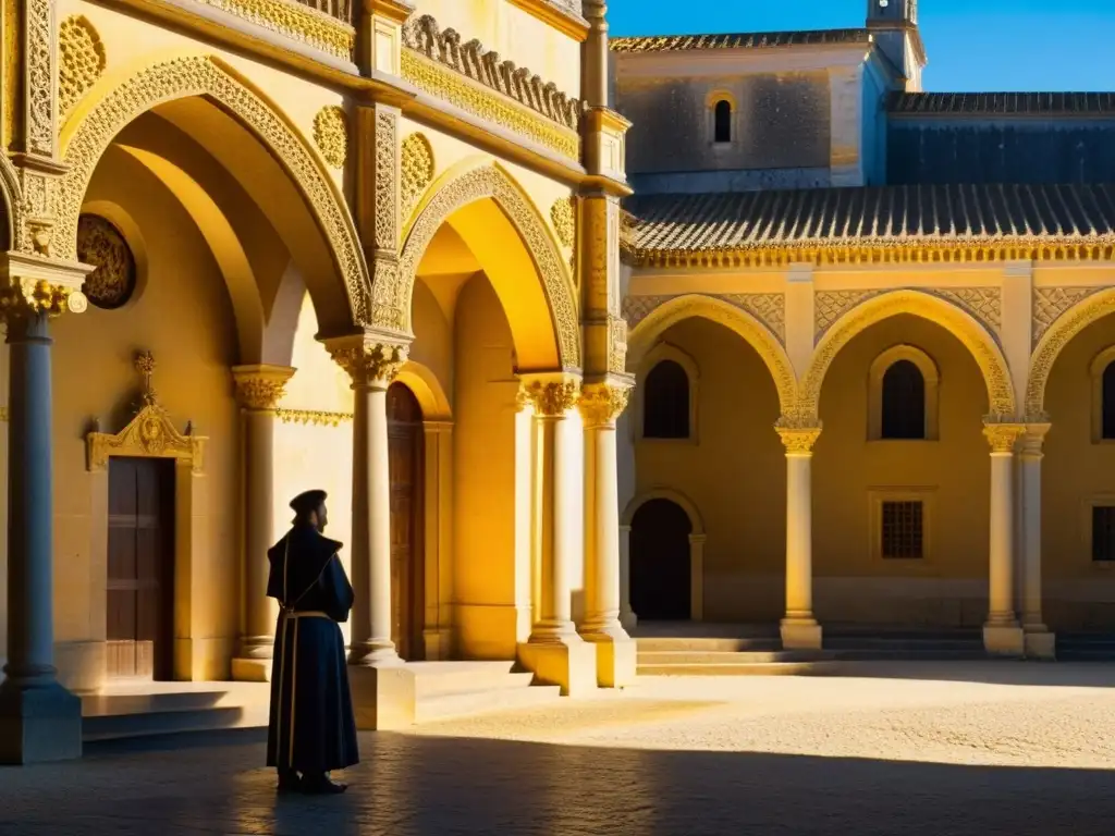 Vista detallada del Convento de Cristo en Tomar, Portugal, bañado por la cálido sol de la tarde