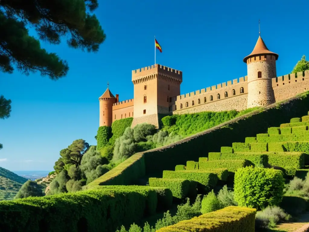 Vista impresionante del Castillo de la Mota en España, hogar de la Princesa de Eboli mito leyenda, rodeado de historia y misterio