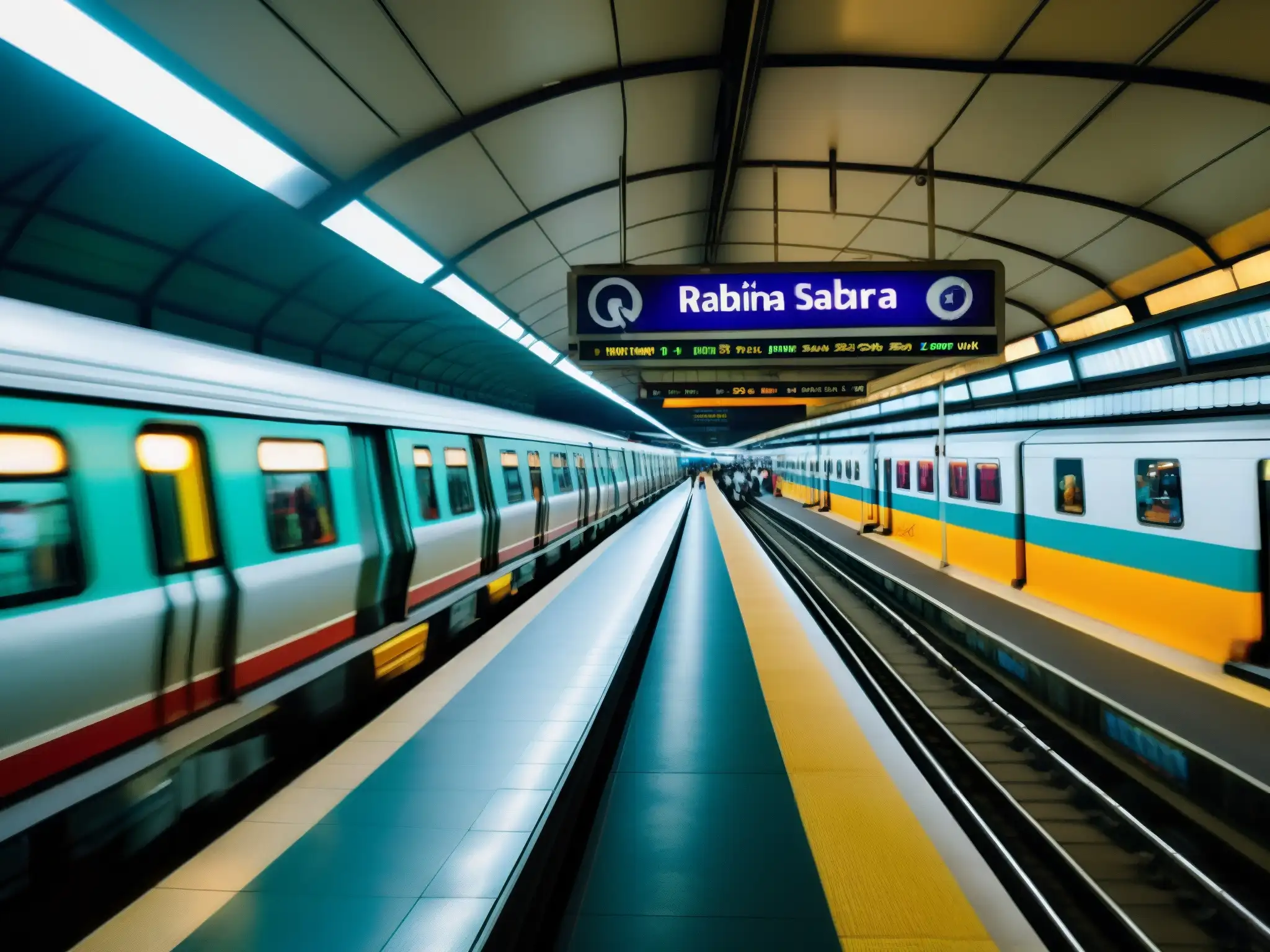Voces de Rabindra Sarobar Metro: Imagen documental de la estación en Kolkata, India, con su bullicio y detalles arquitectónicos